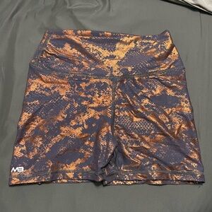 Minibeast metallic copper cargo shorts with butt scrunch